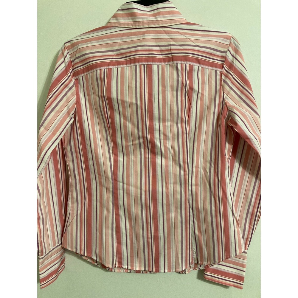 GH Bass & Co. Women's Shirt Small Stripe Button Up Stretch Lipgloss #1054 - Picture 2 of 6